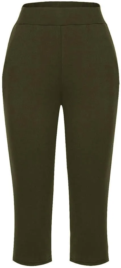 Capri Pants for Women High Waisted Straight Leg Yoga Workout Cropped Trousers Solid Color Trendy 2025 Summer Outfits