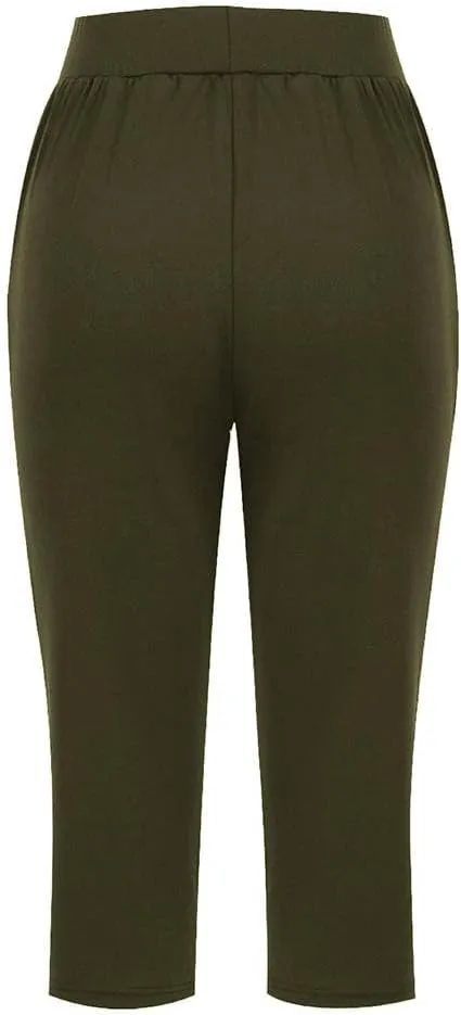 Capri Pants for Women High Waisted Straight Leg Yoga Workout Cropped Trousers Solid Color Trendy 2025 Summer Outfits