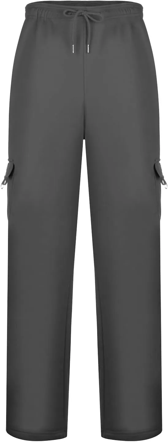 Cargo Pants For Men Mens Trendy Heavyweight Cargo Fleece Sweatpants Stretch Elastic Sports Jogger Trousers Pants