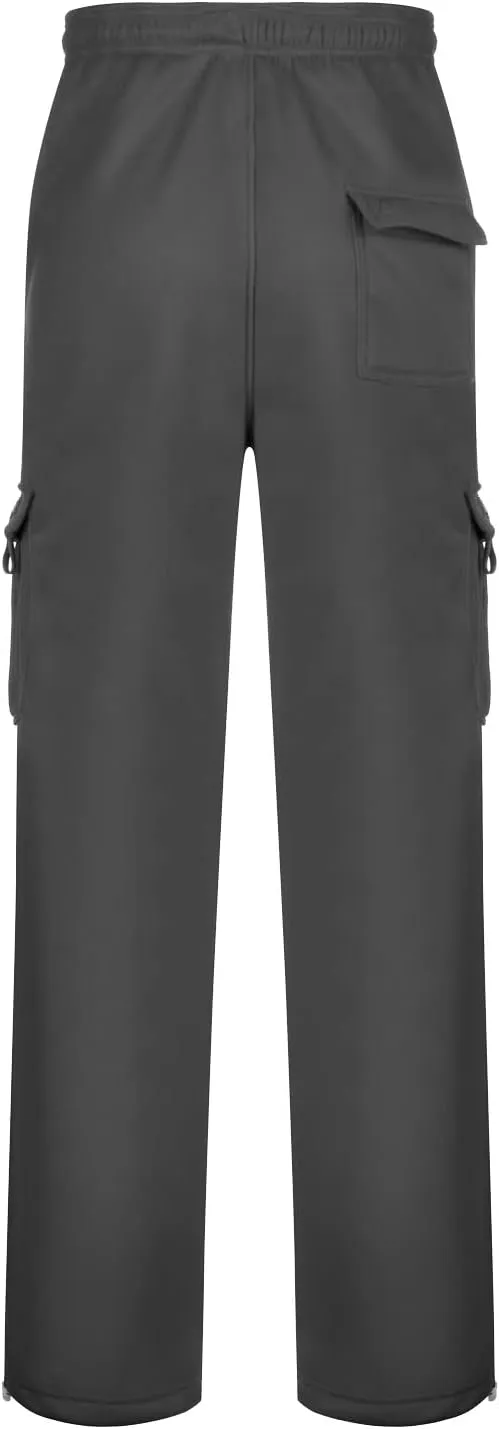 Cargo Pants For Men Mens Trendy Heavyweight Cargo Fleece Sweatpants Stretch Elastic Sports Jogger Trousers Pants