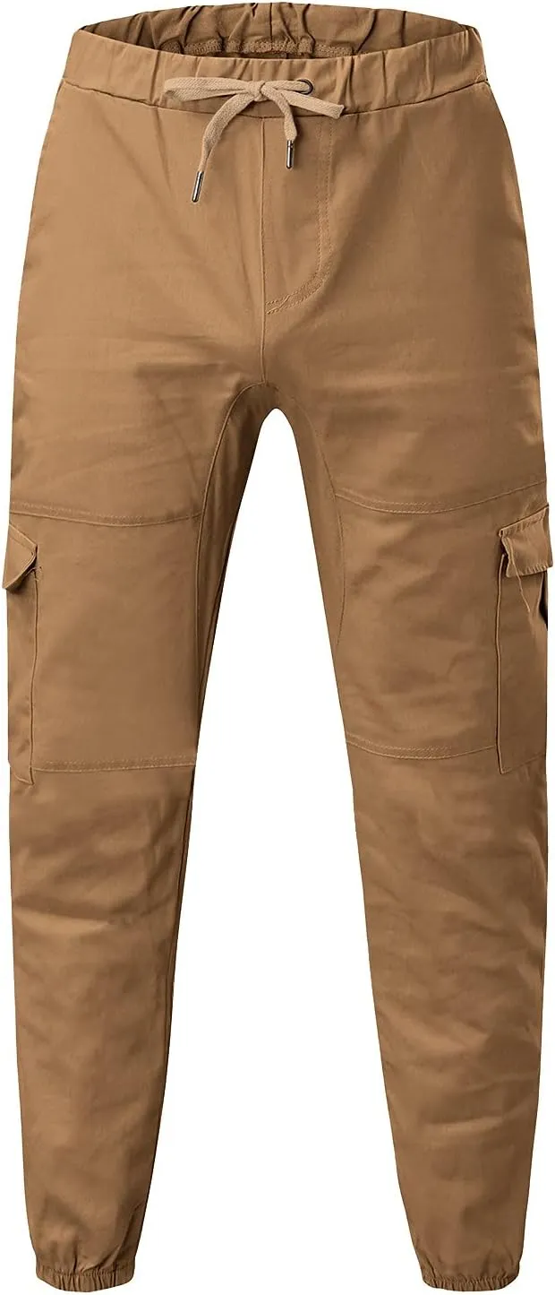 Cargo Pants for Men Slim Fit Wild Work Pants Workout Joggers Tapered Leg Sweatpants for Men with Pockets Hiking Trousers