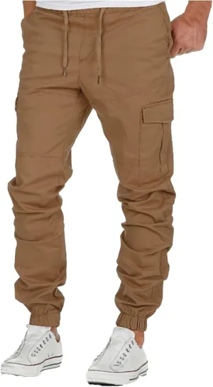 Cargo Pants for Men Slim Fit Wild Work Pants Workout Joggers Tapered Leg Sweatpants for Men with Pockets Hiking Trousers