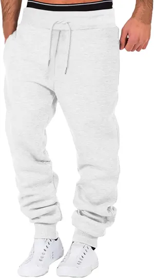 Cargo Trousers for Men Fitness Sports Trousers Drawstring Rope Loose Elastic Joggers Solid Casual Outdoor Long Pants