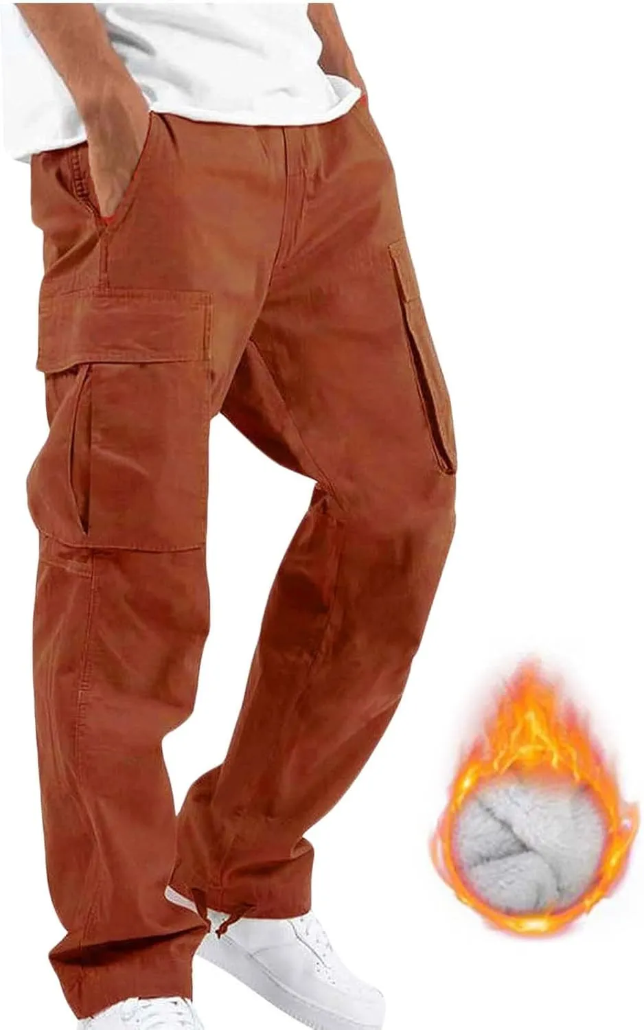 Cargo Trousers for Men Multi-Pocket Pants Tooling Men's Pants Golf Pants Men Stretch Men's Heavyweight Cargo Fleece