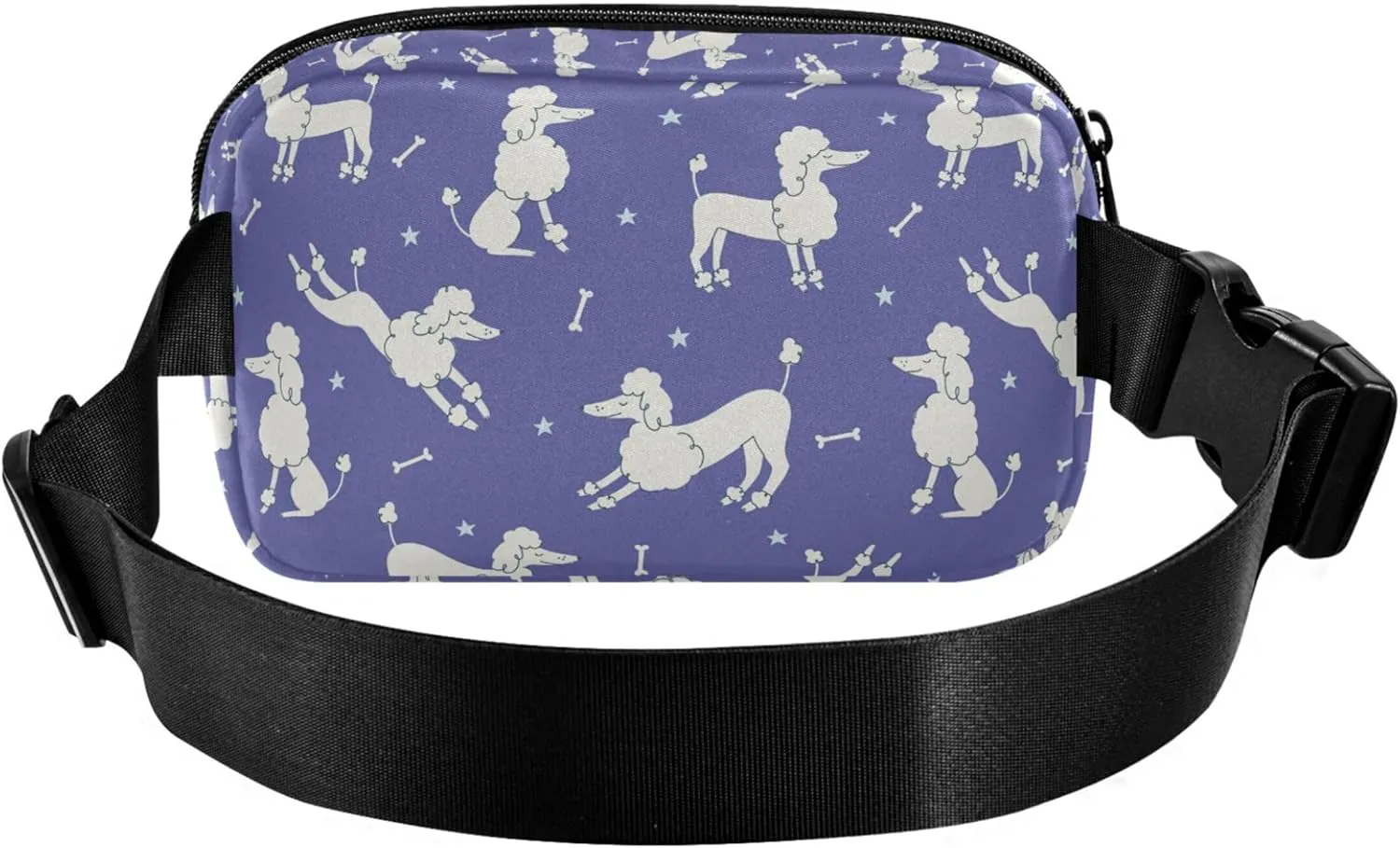 Cartoon Poodles Violet Women Fanny Pack Bright Colored Hip Pack Belt Bag Waterproof Cross Body Waist Purse