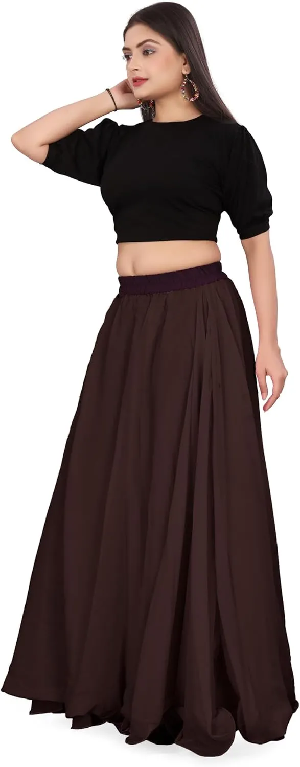Chiffon Full Circle Belly Dance Skirt Wedding wear Maxi Chiffon Skirt for Women and Girls C12