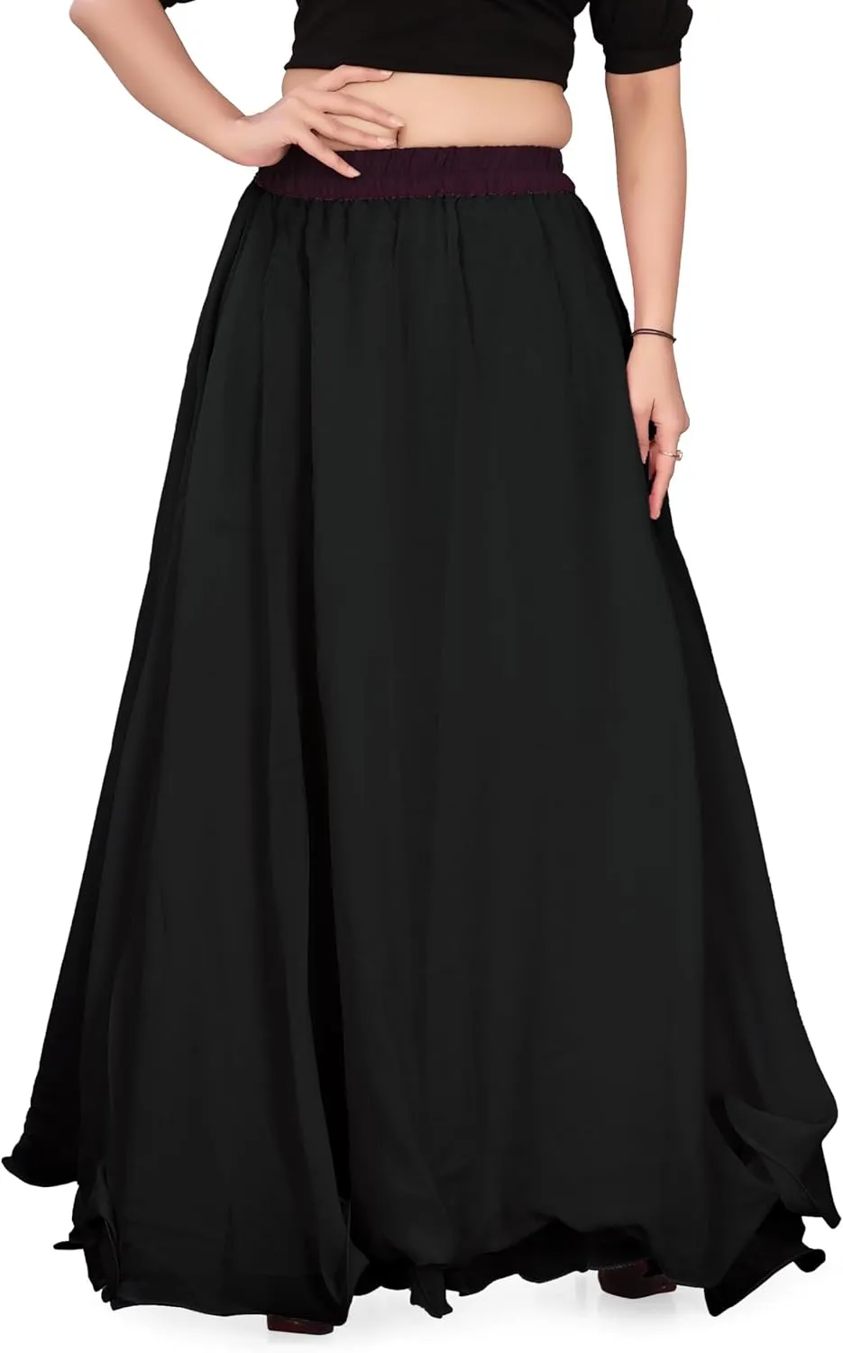 Chiffon Full Circle Belly Dance Skirt Wedding wear Maxi Chiffon Skirt for Women and Girls C12