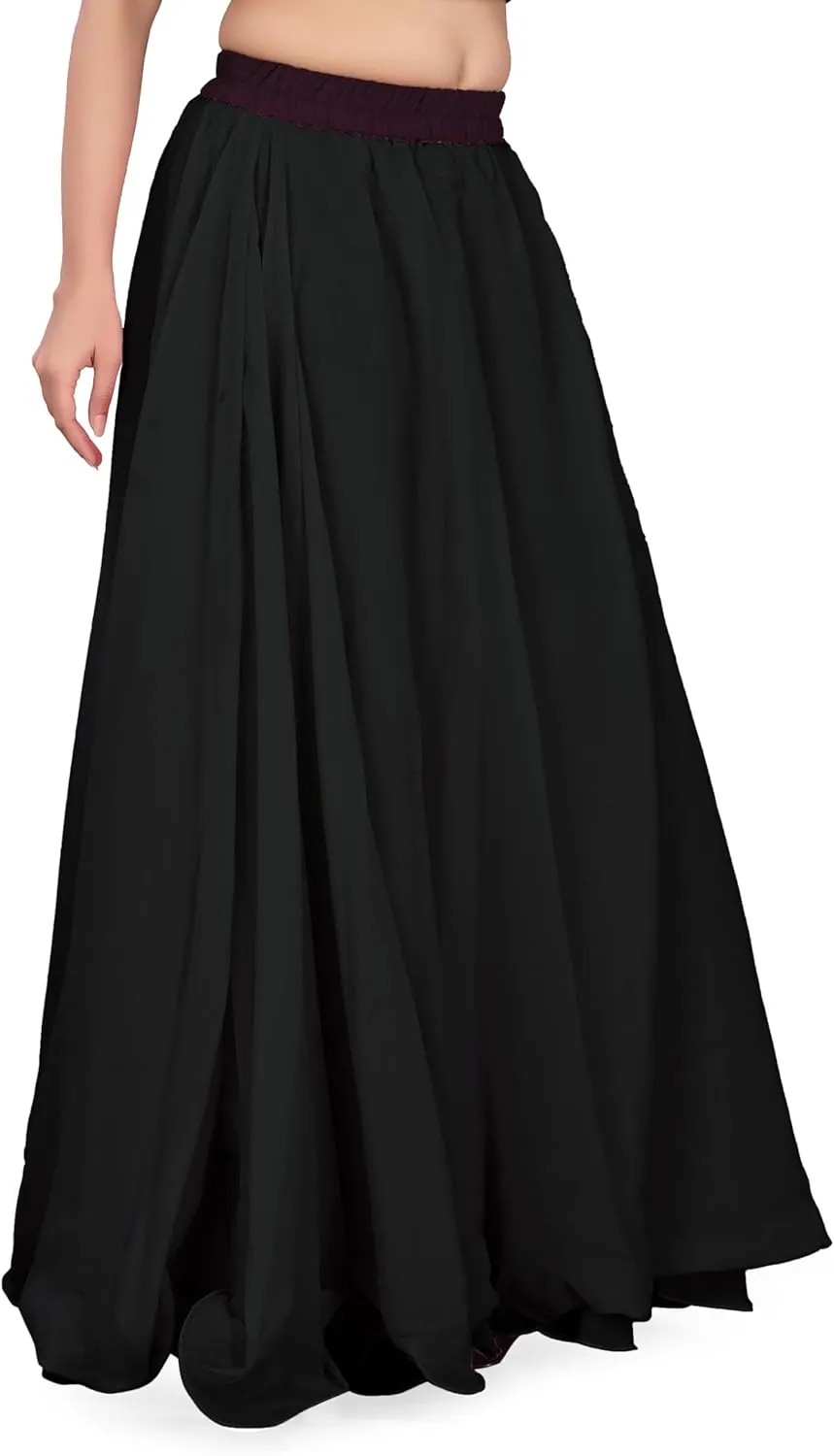 Chiffon Full Circle Belly Dance Skirt Wedding wear Maxi Chiffon Skirt for Women and Girls C12