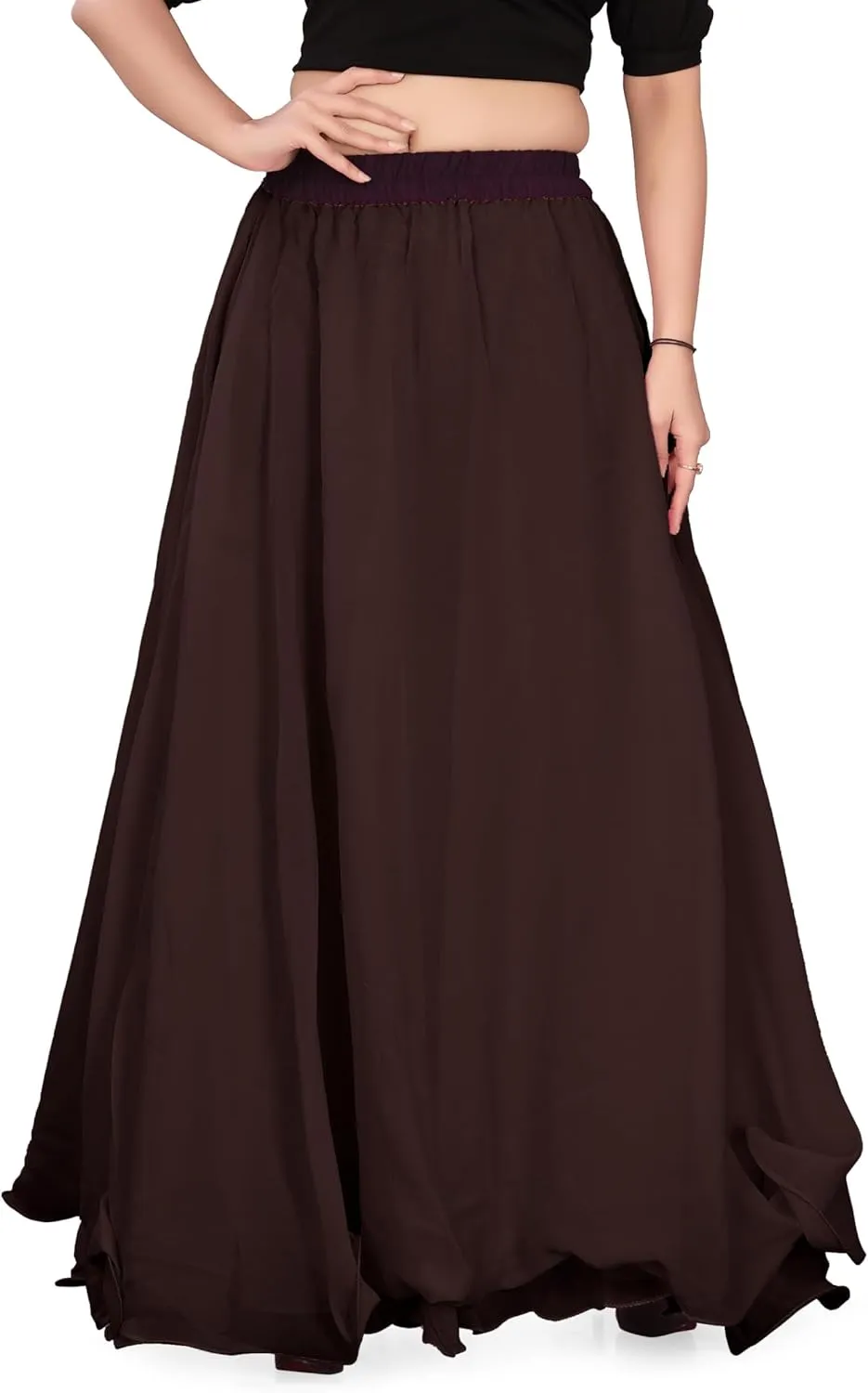 Chiffon Full Circle Belly Dance Skirt Wedding wear Maxi Chiffon Skirt for Women and Girls C12