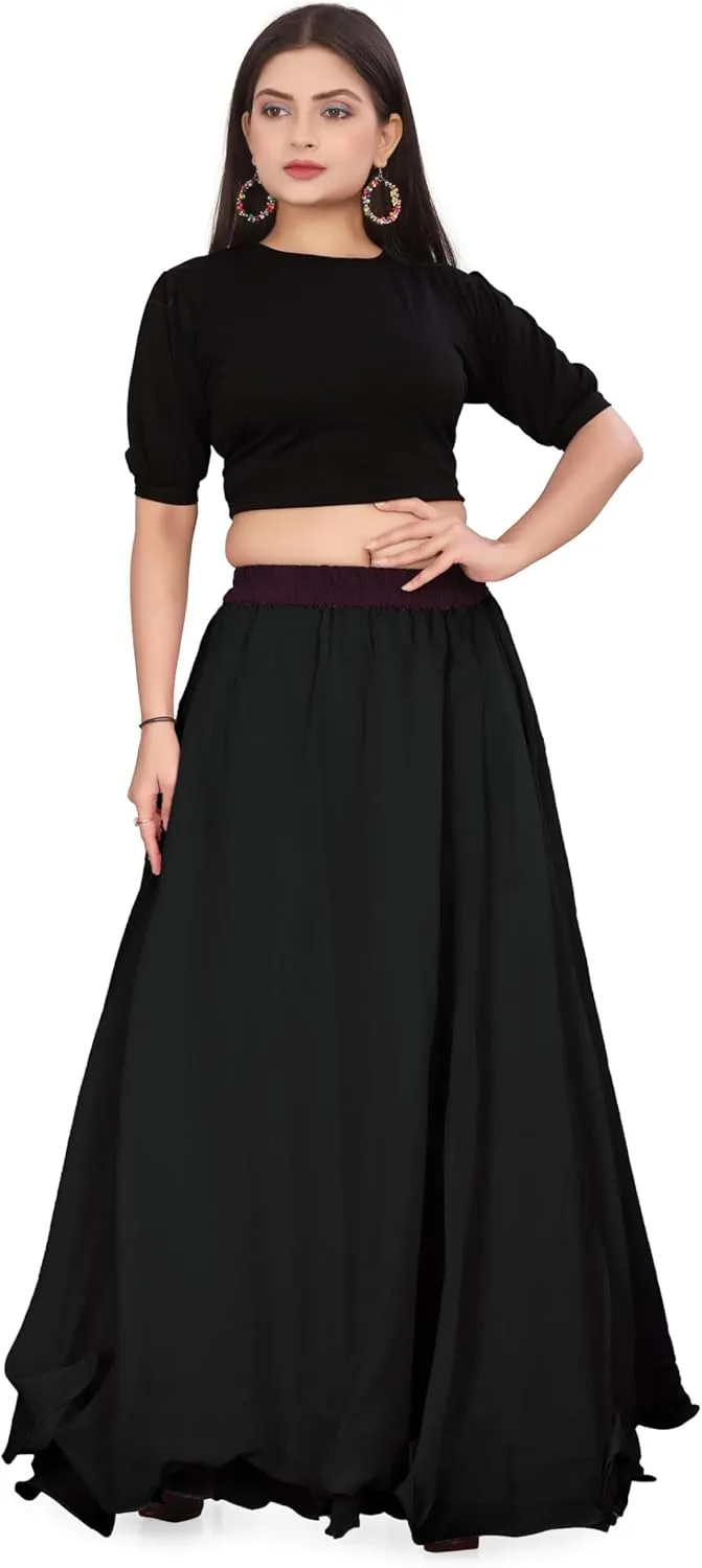 Chiffon Full Circle Belly Dance Skirt Wedding wear Maxi Chiffon Skirt for Women and Girls C12