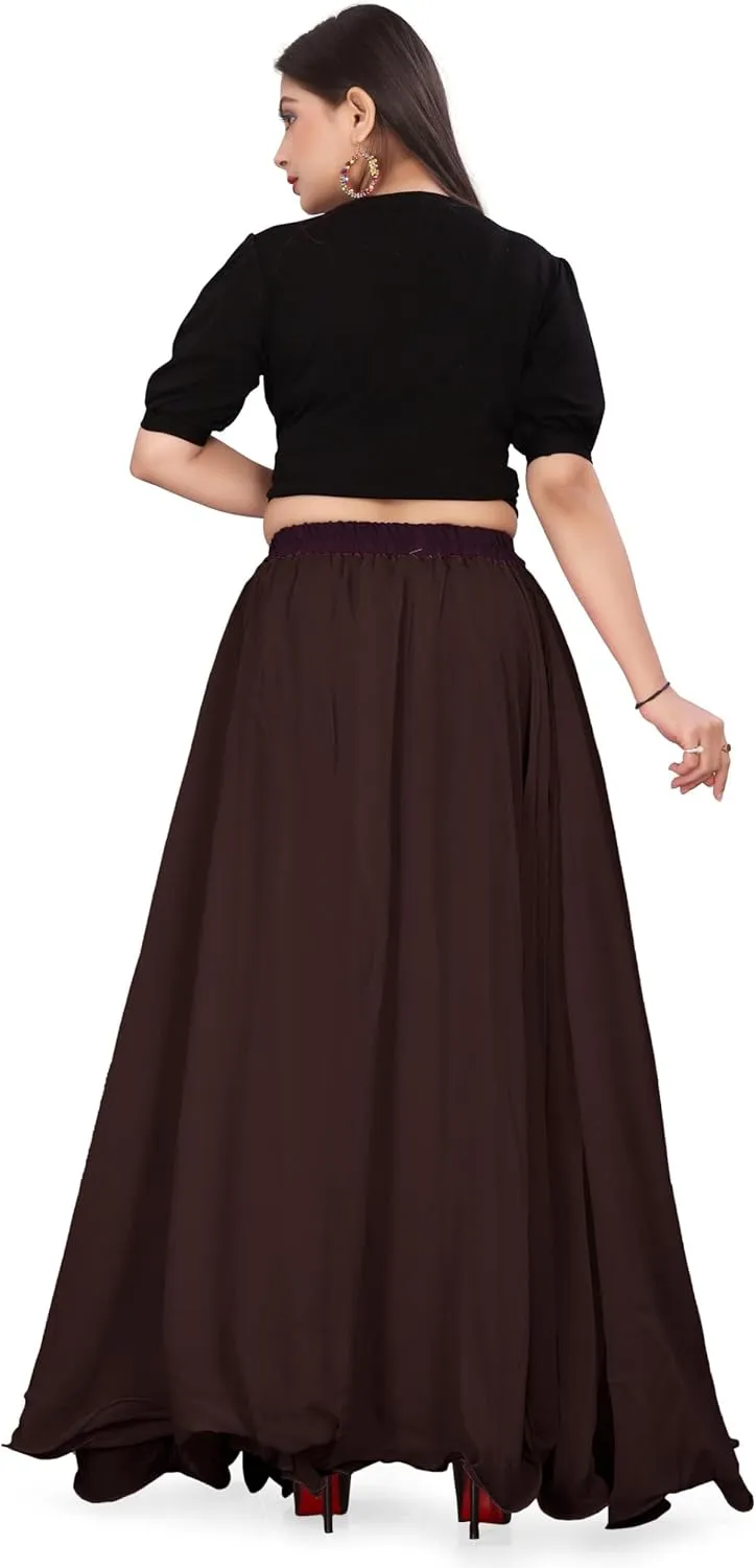 Chiffon Full Circle Belly Dance Skirt Wedding wear Maxi Chiffon Skirt for Women and Girls C12