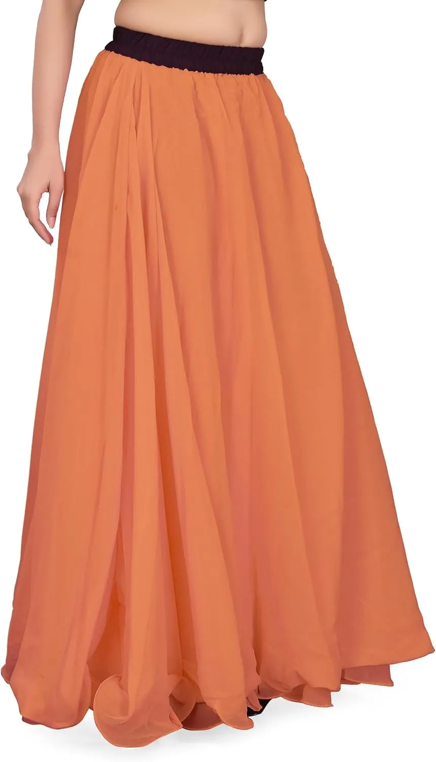 Chiffon Full Circle Belly Dance Skirt Wedding wear Maxi Chiffon Skirt for Women and Girls C12