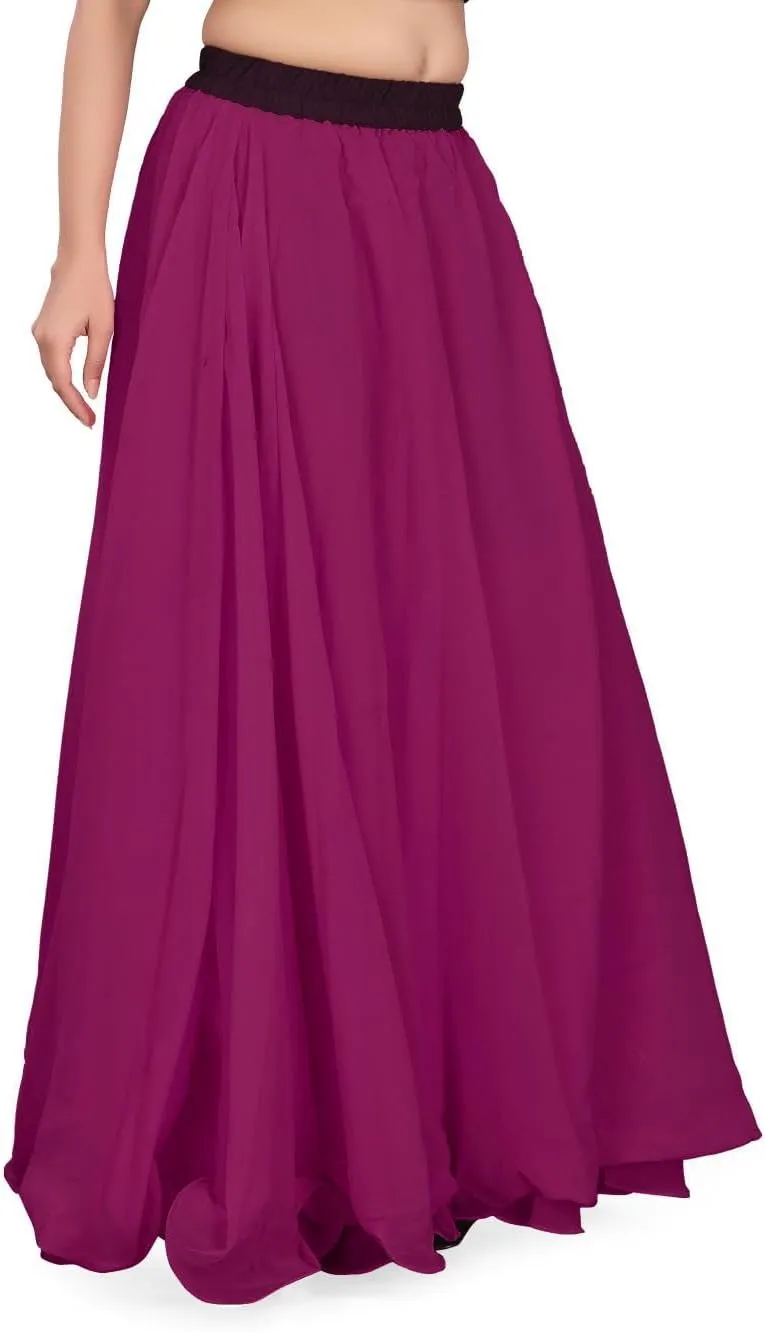 Chiffon Full Circle Belly Dance Skirt Wedding wear Maxi Chiffon Skirt for Women and Girls C12