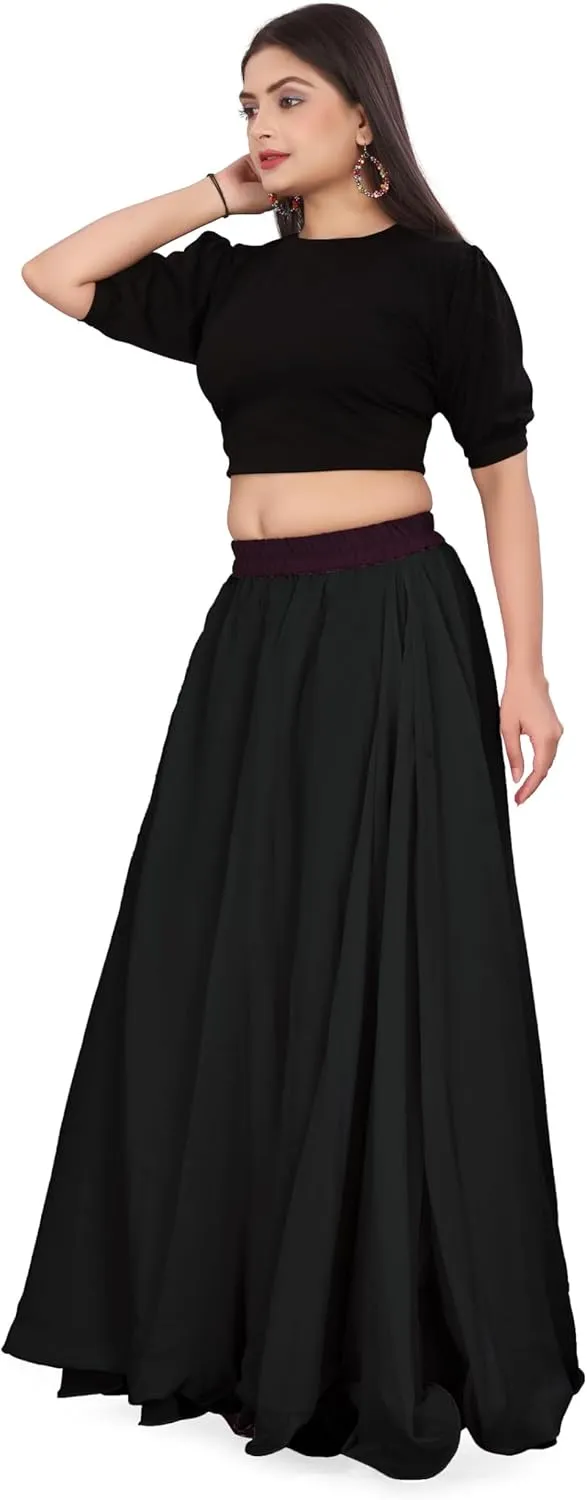 Chiffon Full Circle Belly Dance Skirt Wedding wear Maxi Chiffon Skirt for Women and Girls C12