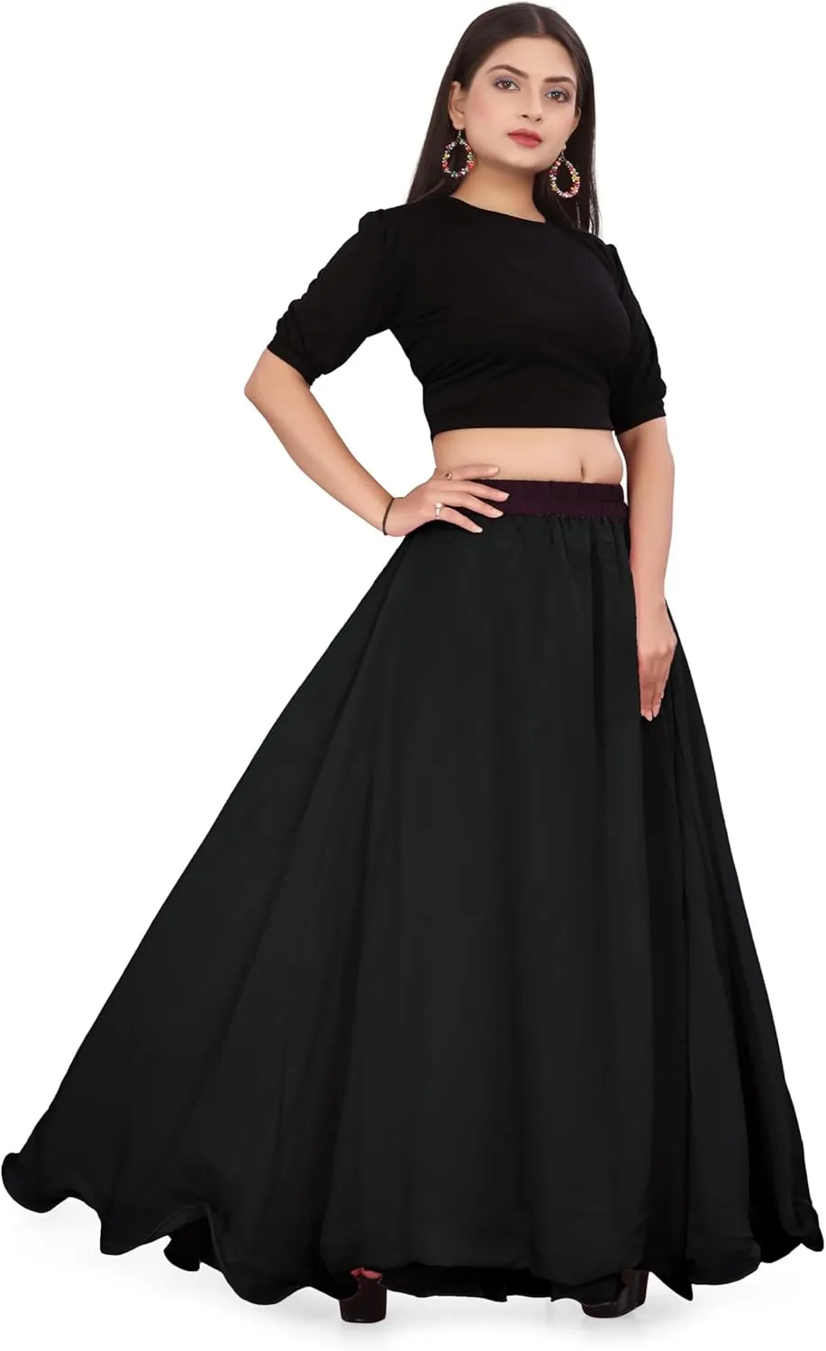 Chiffon Full Circle Belly Dance Skirt Wedding wear Maxi Chiffon Skirt for Women and Girls C12