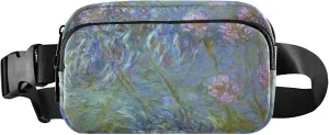 Claude Monet Agapanthus Anagoria Women Fanny Packs Waterproof Large Hip Belt Bag Cute Waist Pouch for Women