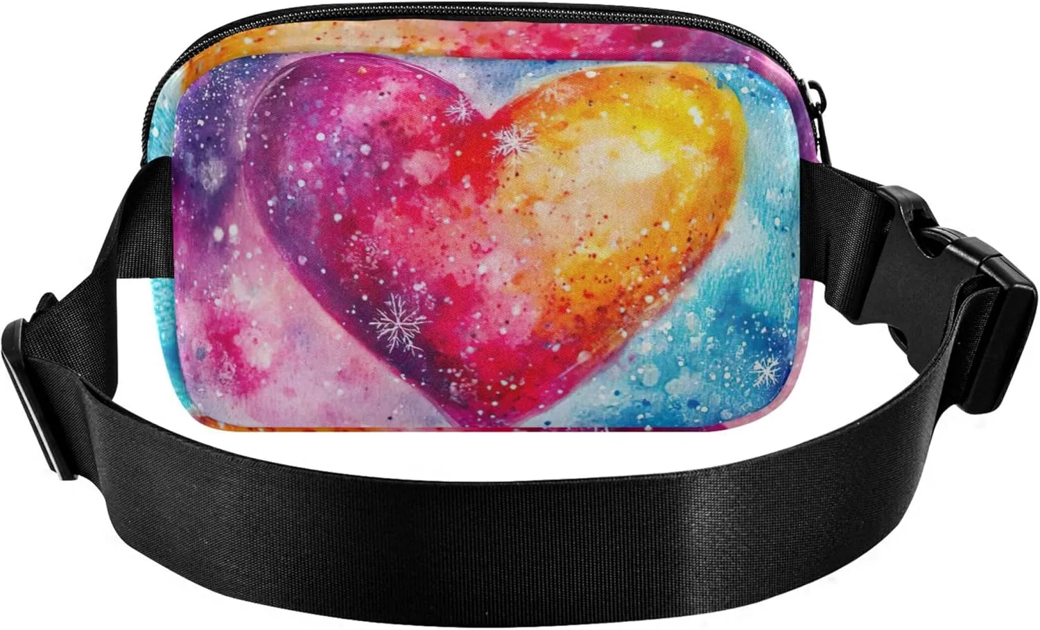 Colorful Cosmic Heart Print Fanny Packs for Women Hip Bag Belt Purse Waterproof Designer Travel Waist Pouch
