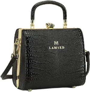 Crocodile Pattern Leather Women's Bag Top Handle Satchel Handbags Evening Bag Purses Small Hard Box Shoulder Messenger Bags