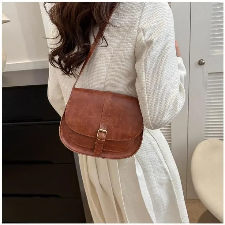 cross-body bag Solid Color Commuter Crossbody Saddle Bag