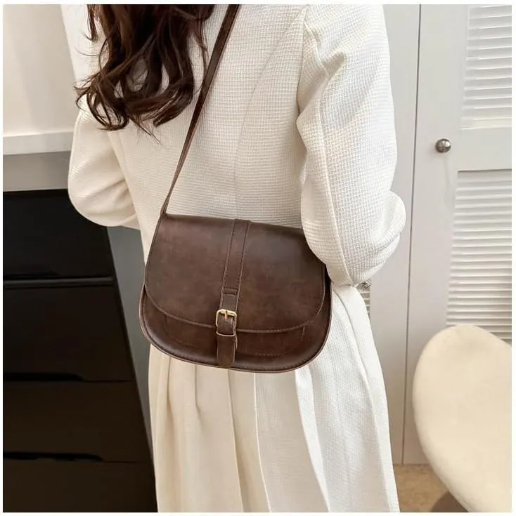 cross-body bag Solid Color Commuter Crossbody Saddle Bag