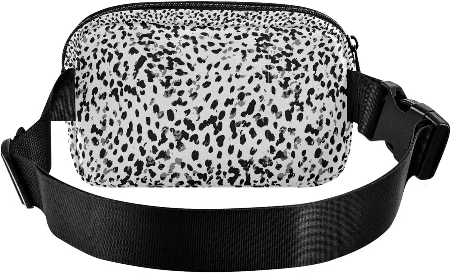 Custom Animal Print Black White Fanny Pack for Women Hip Pack Belt Pouch Waterproof Hiking Travel Waist Pack for Men