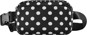 Custom Black White Dots Fanny Packs Women Waterproof Large Hip Belt Bag Colorful Crossbody Waist Pack
