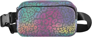 Custom Neon Leopard Rainbow Spotted Fanny Pack for Women Hiking Belt Bag Hip Pouch Waterproof Travel Waist Pack for Men