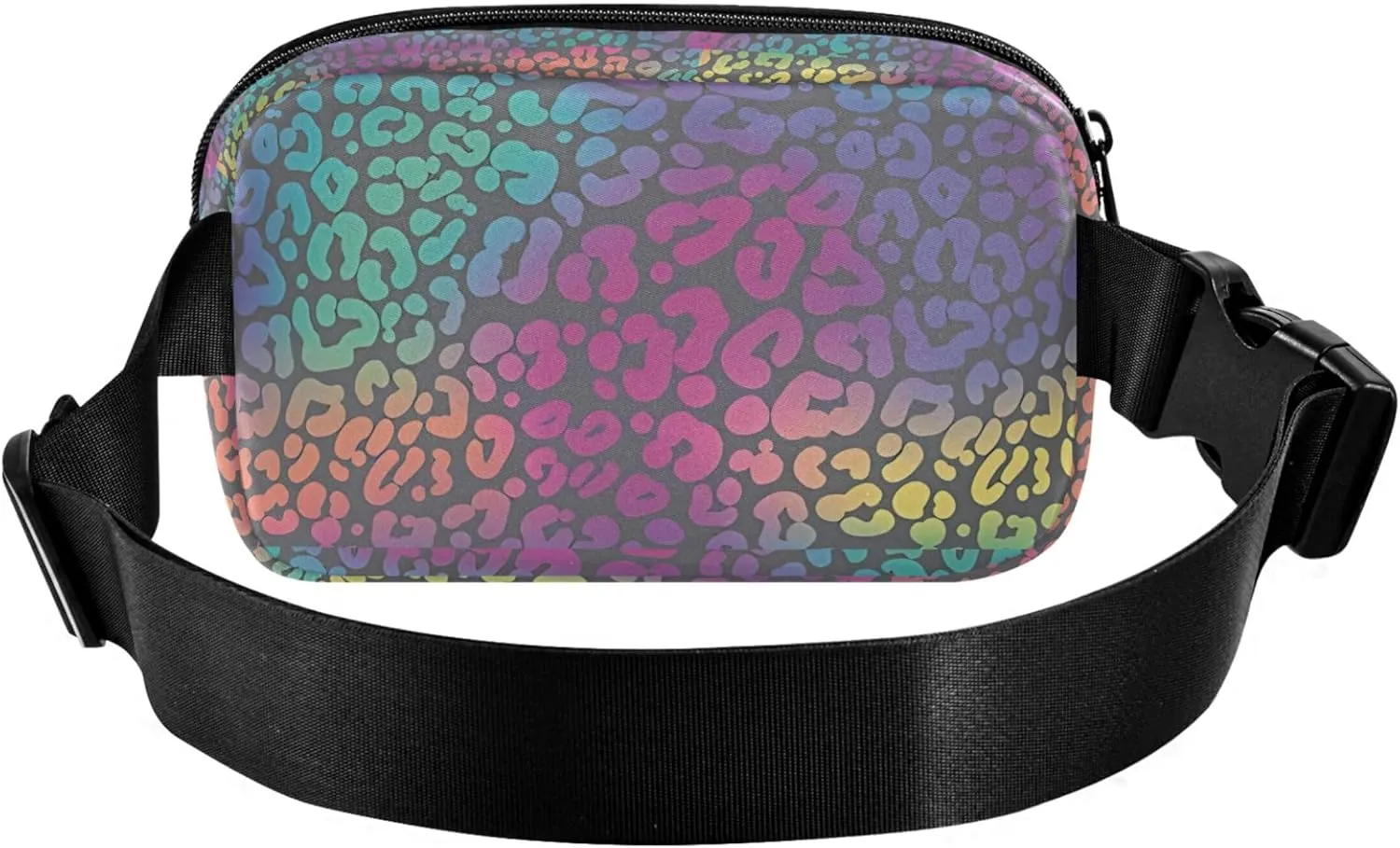 Custom Neon Leopard Rainbow Spotted Fanny Pack for Women Hiking Belt Bag Hip Pouch Waterproof Travel Waist Pack for Men