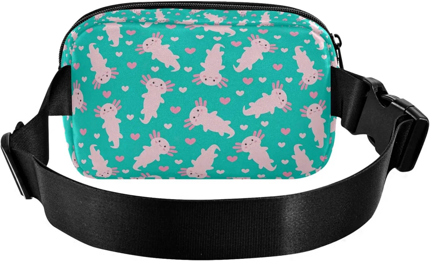 Cute Cartoon Axolotl Fanny Pack for Women Anti Theft Belt Bag Waterproof Festival Waist Pouch for Women