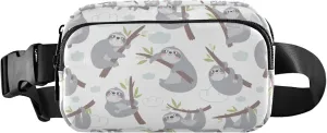 Cute Cartoon Sloth Print Waterproof Fanny Packs Women Hip Pouch Belt Bag Neon Cross Body Waist Pack