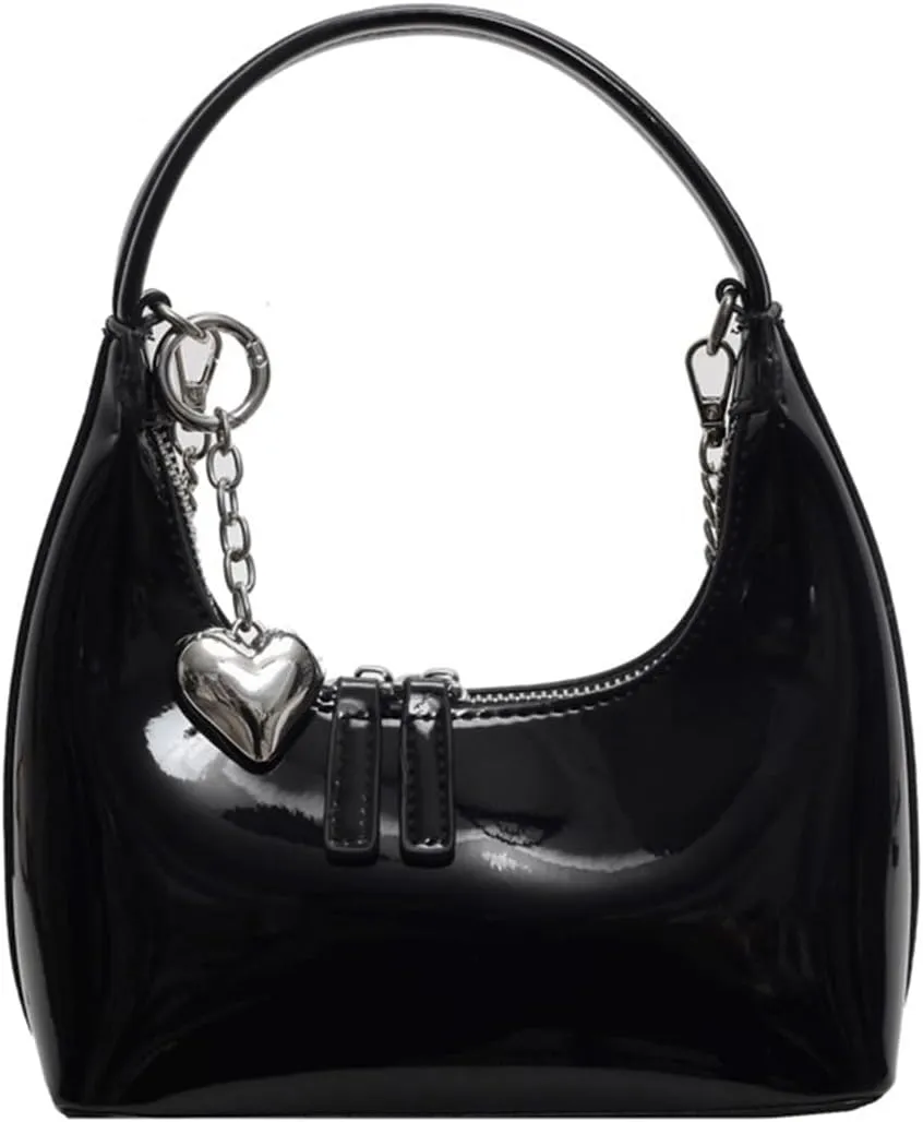 Cute Purse Small Hobo Bag Heart Charm Y2k Mini Purses Retro Classic Elegance Luxurious and Vintage Handbag