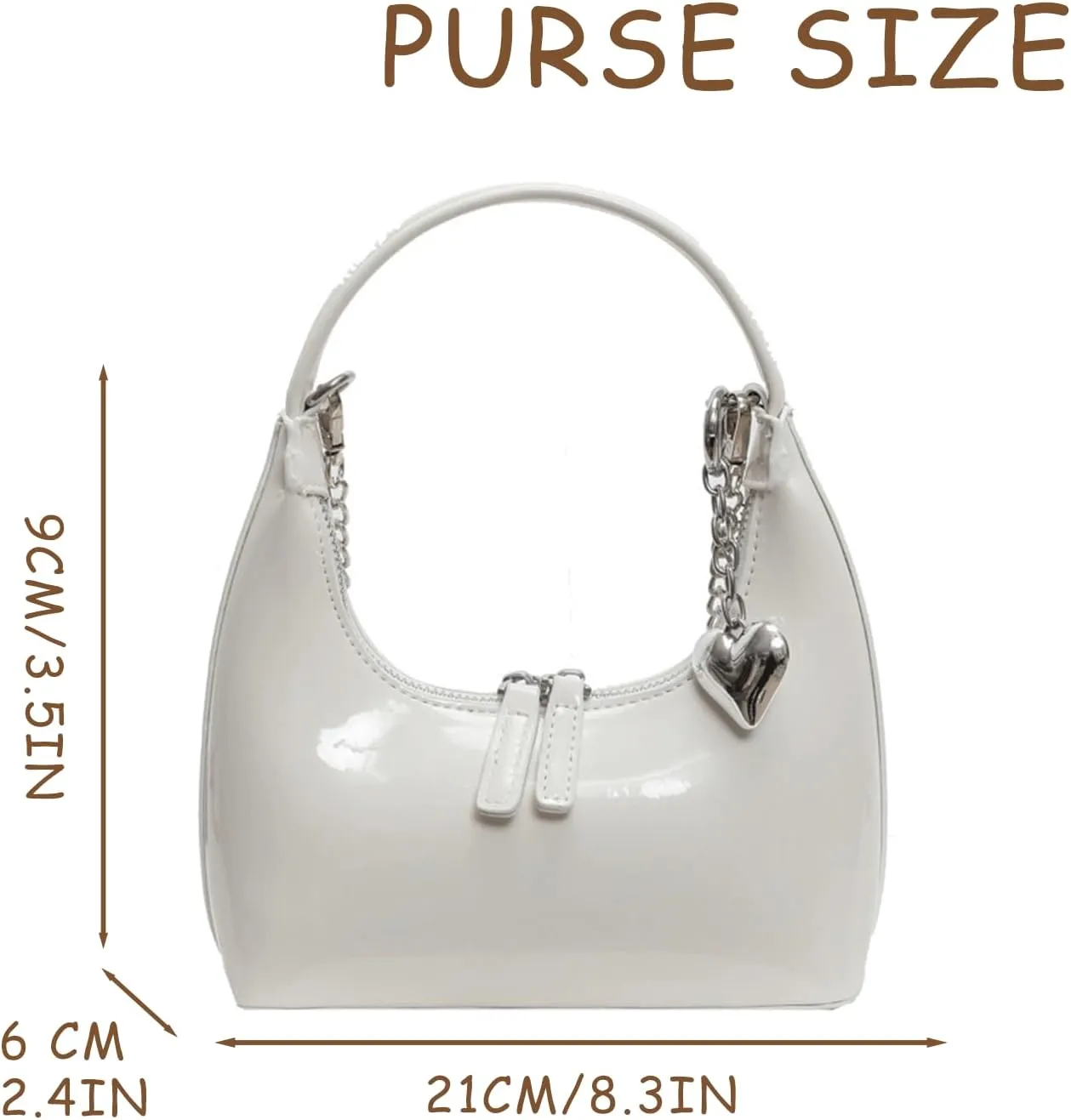 Cute Purse Small Hobo Bag Heart Charm Y2k Mini Purses Retro Classic Elegance Luxurious and Vintage Handbag