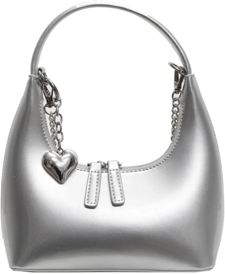Cute Purse Small Hobo Bag Heart Charm Y2k Mini Purses Retro Classic Elegance Luxurious and Vintage Handbag