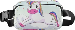 Cute Unicorn Sky Cloud Fanny Packs Women Waterproof Large Hip Belt Bag Cute Waist Purse for Women