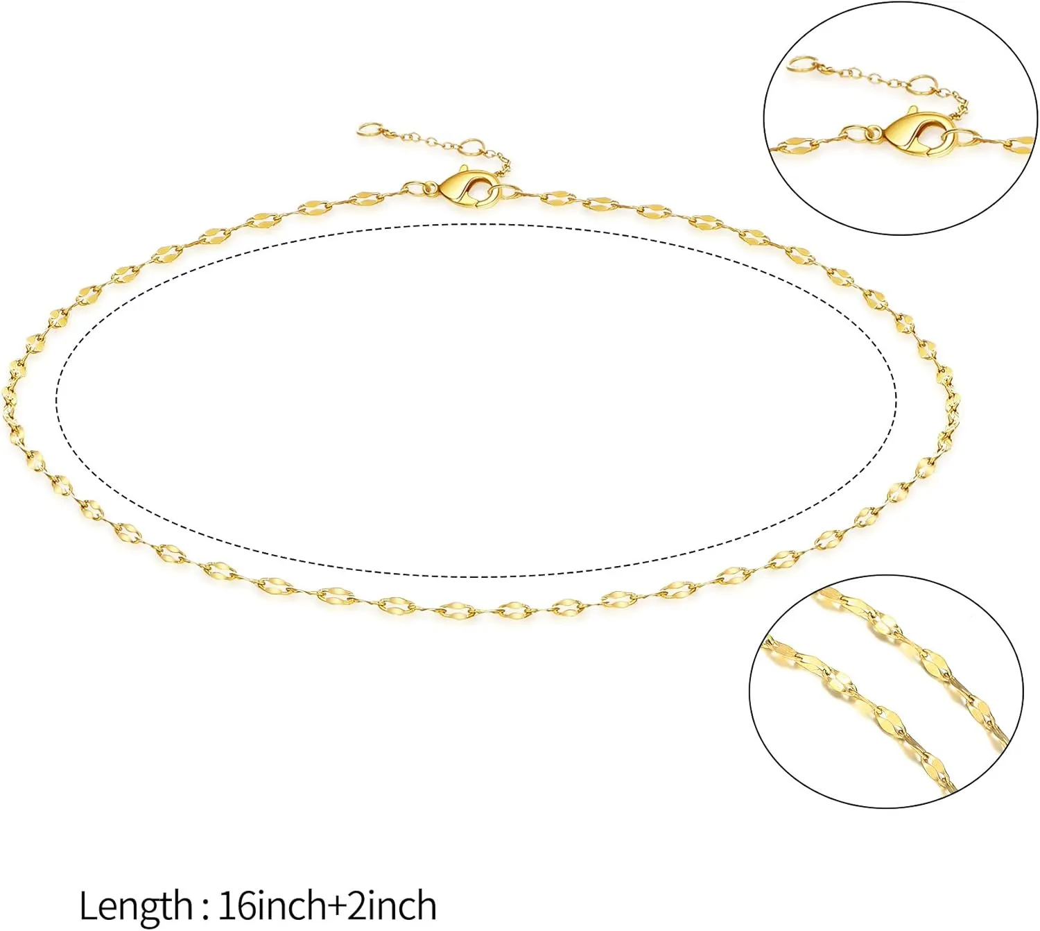 Dainty Gold Layered Bar Neckalce Moon Pendant Lariat Y Necklace 14K Gold Simple Necklace for Women