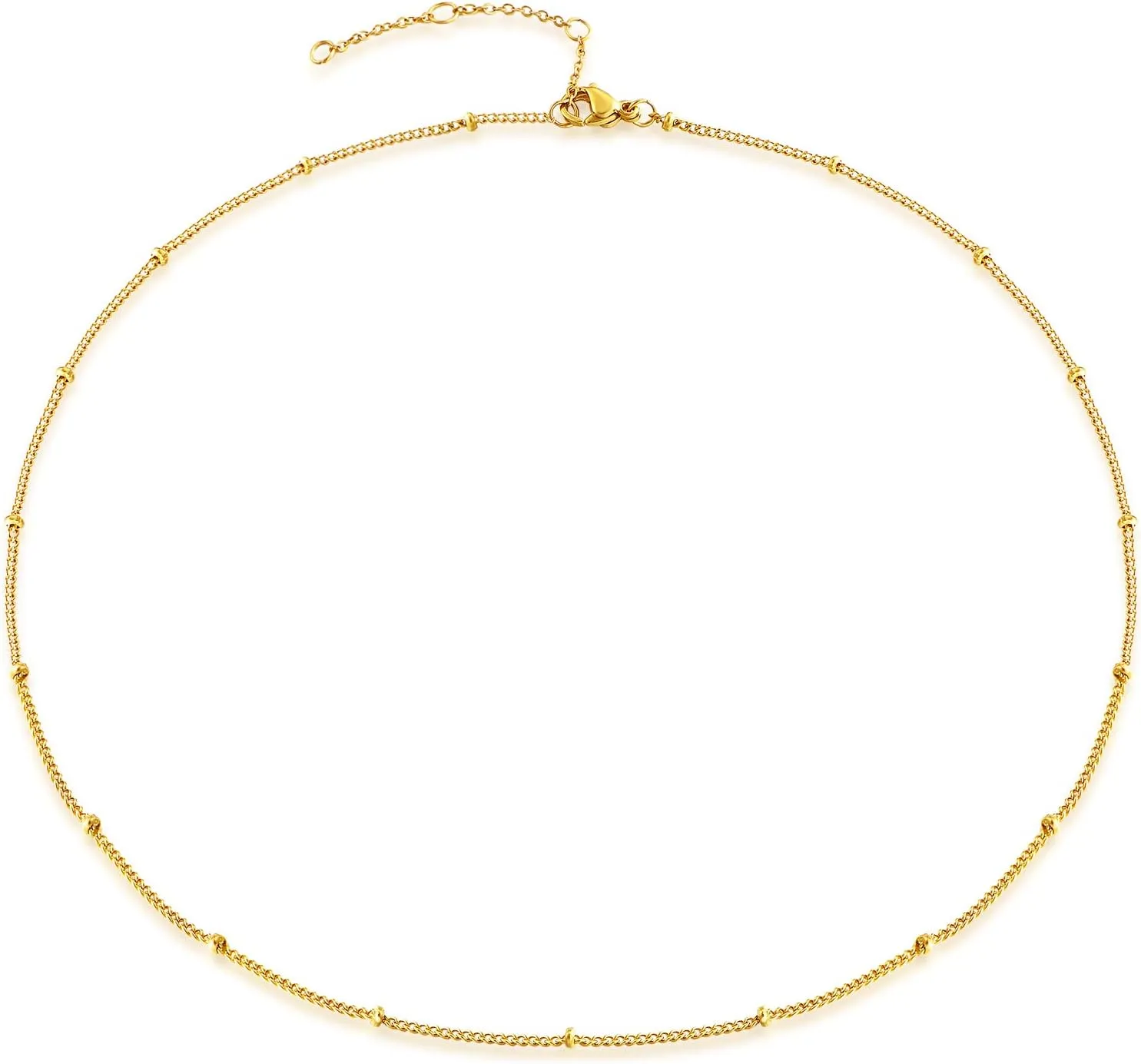Dainty Gold Layered Bar Neckalce Moon Pendant Lariat Y Necklace 14K Gold Simple Necklace for Women