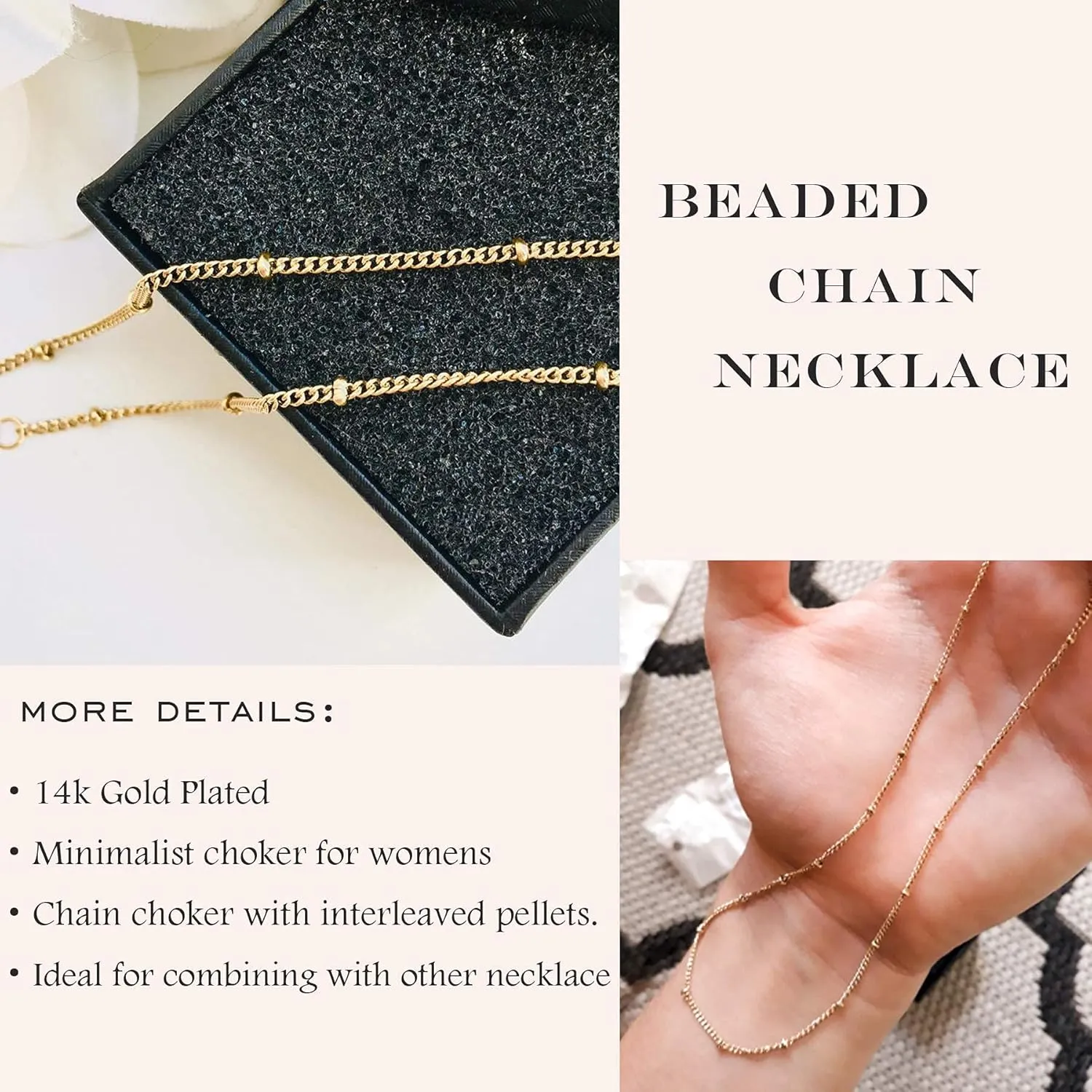 Dainty Gold Layered Bar Neckalce Moon Pendant Lariat Y Necklace 14K Gold Simple Necklace for Women