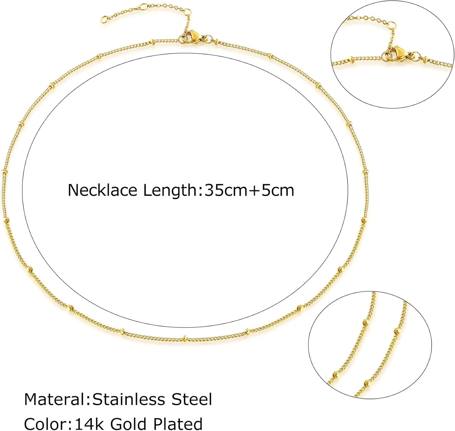 Dainty Gold Layered Bar Neckalce Moon Pendant Lariat Y Necklace 14K Gold Simple Necklace for Women