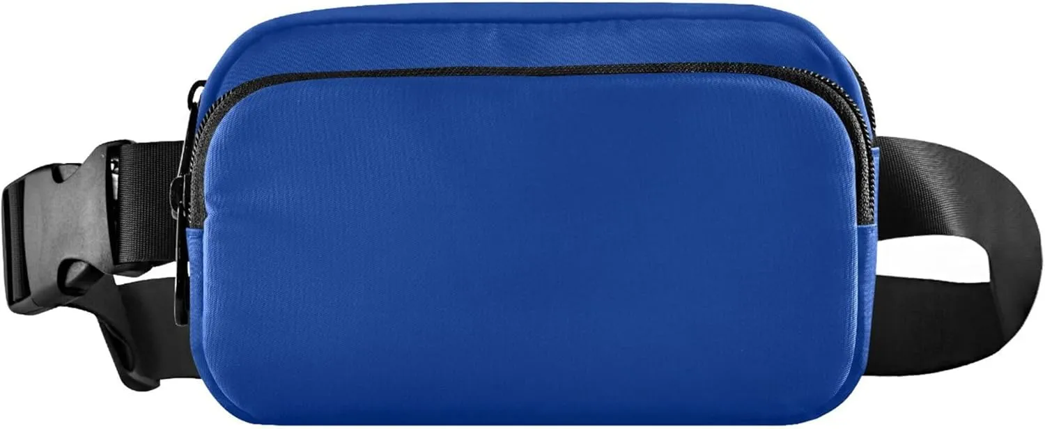 Dark Powder Blue Waterproof Fanny Pack for Women Hip Bag Belt Pouch Funky Travel Waist Pack for Men