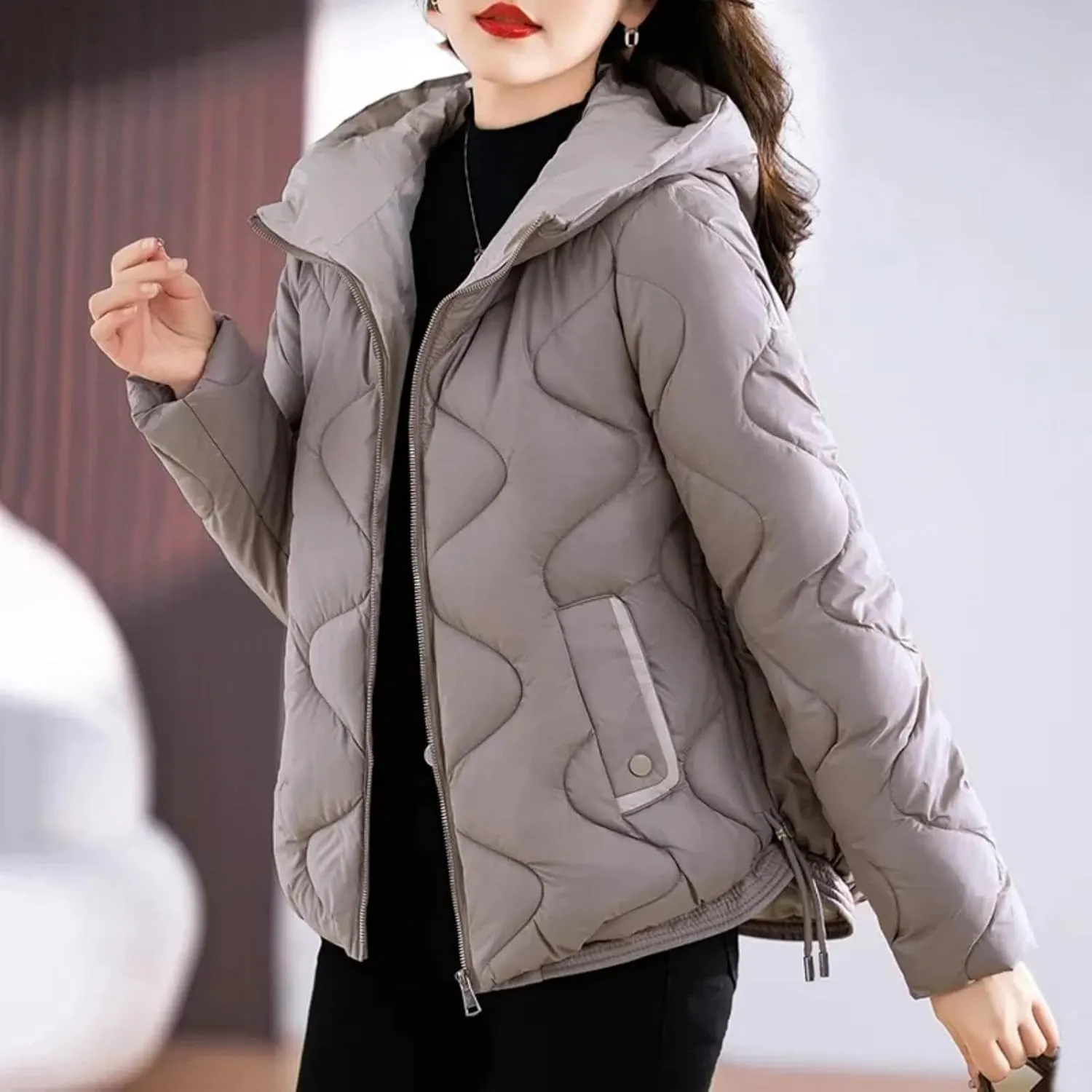 Dawery Winter Jacket Women Hooded Down Cotton Coat Female Parkas Thick Warm Cotton-Padded Coat Outwear