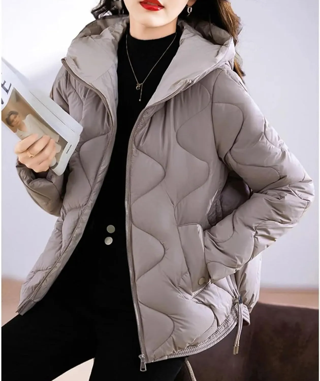 Dawery Winter Jacket Women Hooded Down Cotton Coat Female Parkas Thick Warm Cotton-Padded Coat Outwear