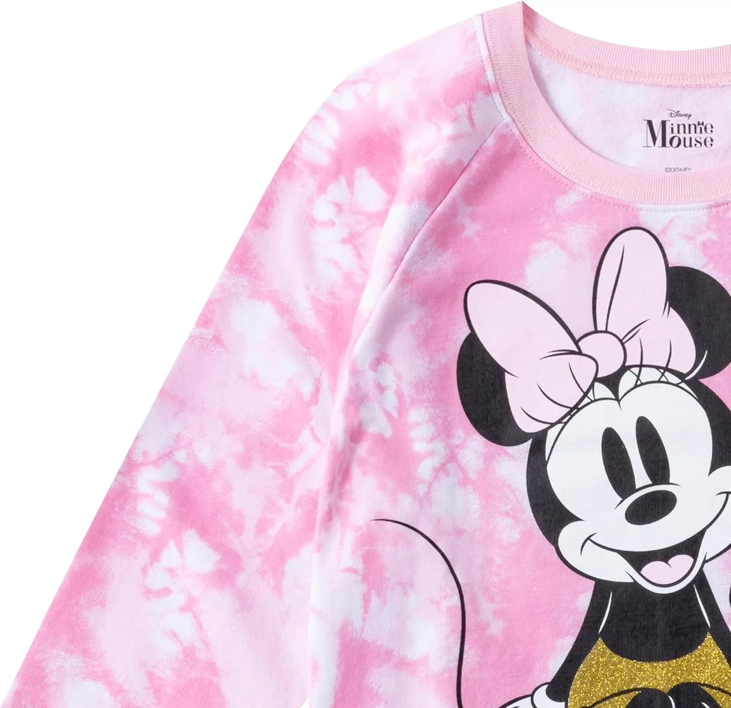 Disney Minnie Mouse Girls Fleece Long Sleeve Pullover Sweatshirt for Big Kids