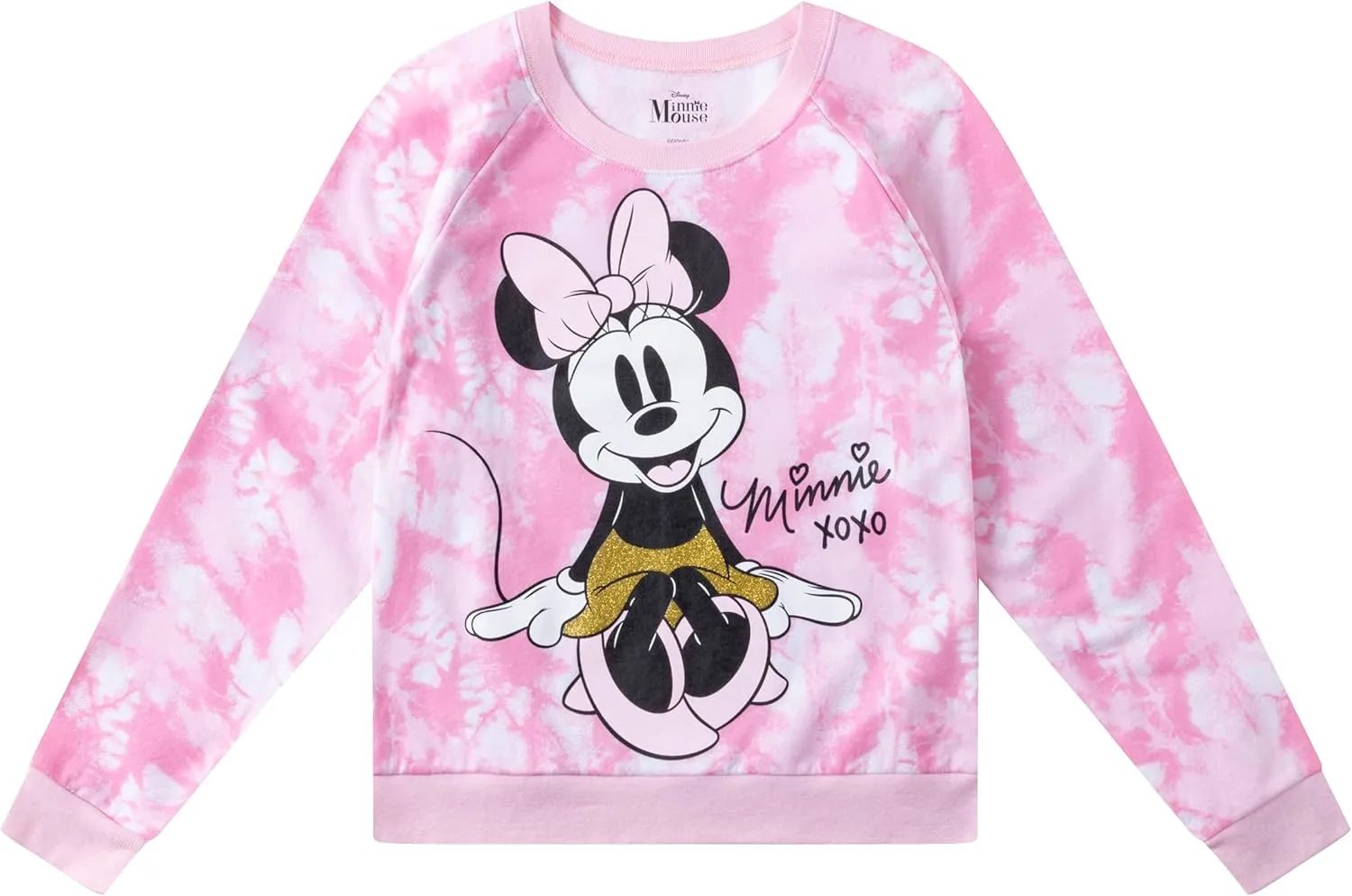 Disney Minnie Mouse Girls Fleece Long Sleeve Pullover Sweatshirt for Big Kids