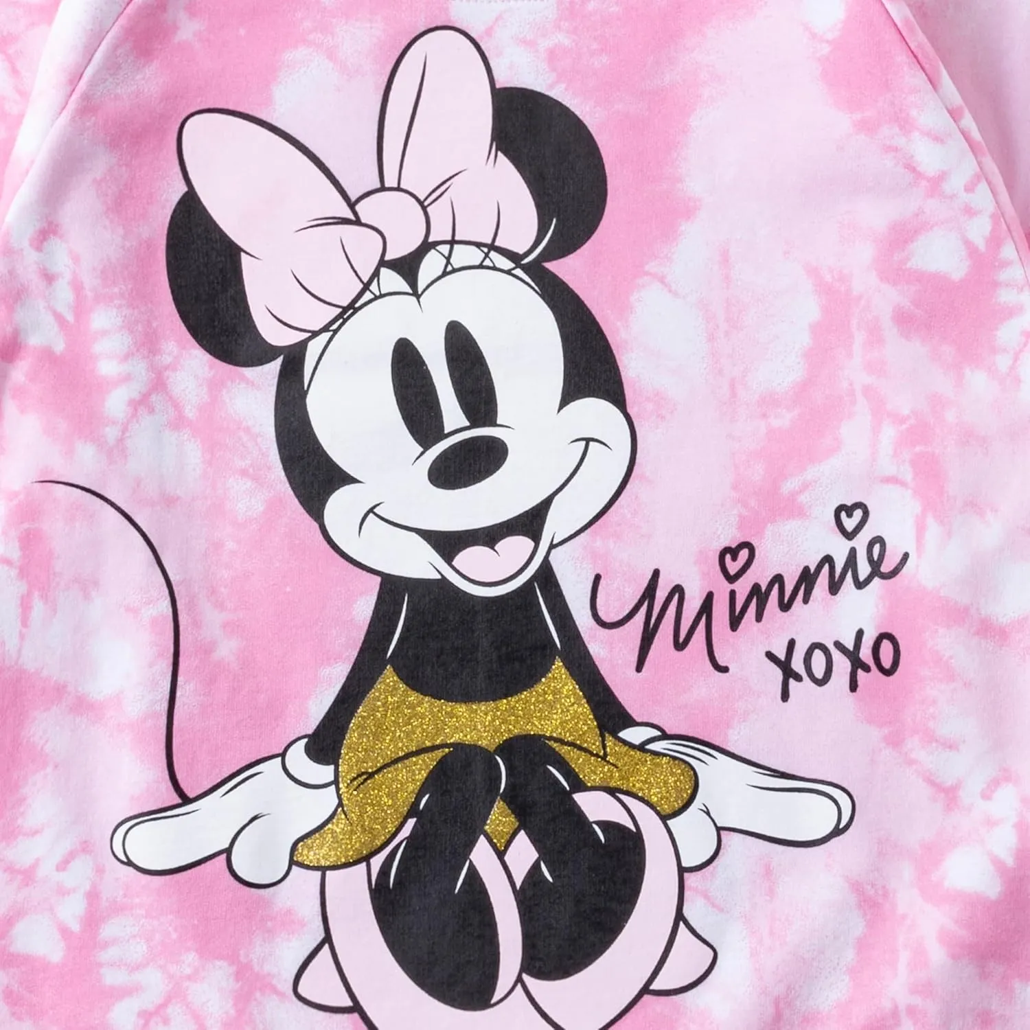 Disney Minnie Mouse Girls Fleece Long Sleeve Pullover Sweatshirt for Big Kids