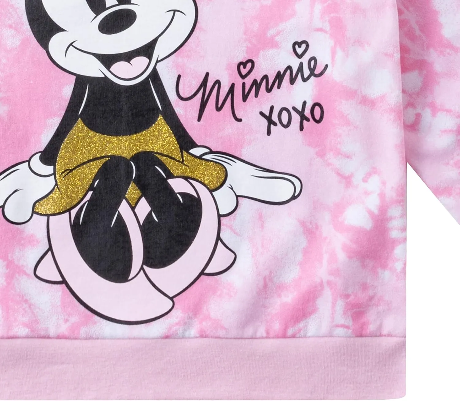Disney Minnie Mouse Girls Fleece Long Sleeve Pullover Sweatshirt for Big Kids