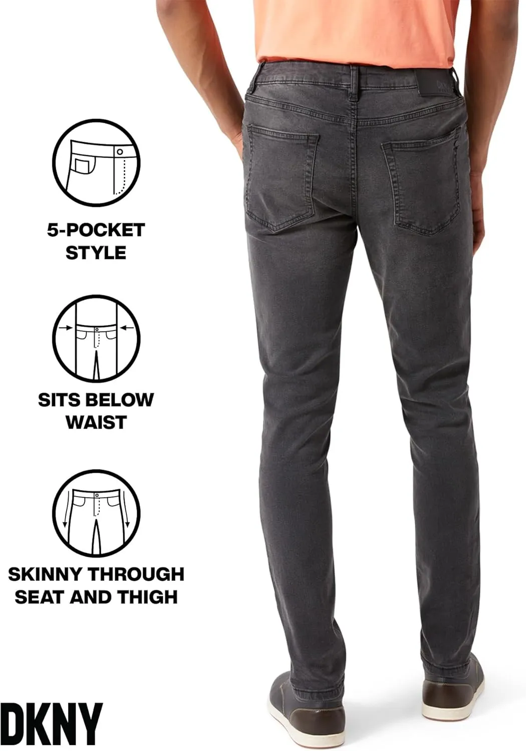 DKNY Jeans for Men - Premium Soft Skinny Fit Mens Stretch Jeans