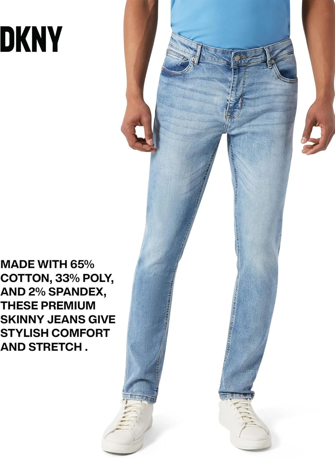 DKNY Jeans for Men - Premium Soft Skinny Fit Mens Stretch Jeans