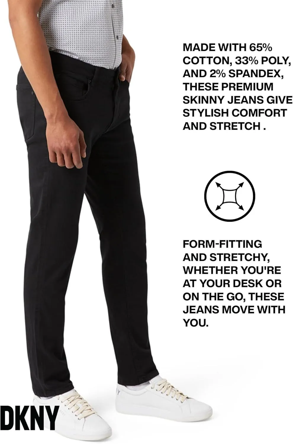 DKNY Jeans for Men - Premium Soft Skinny Fit Mens Stretch Jeans