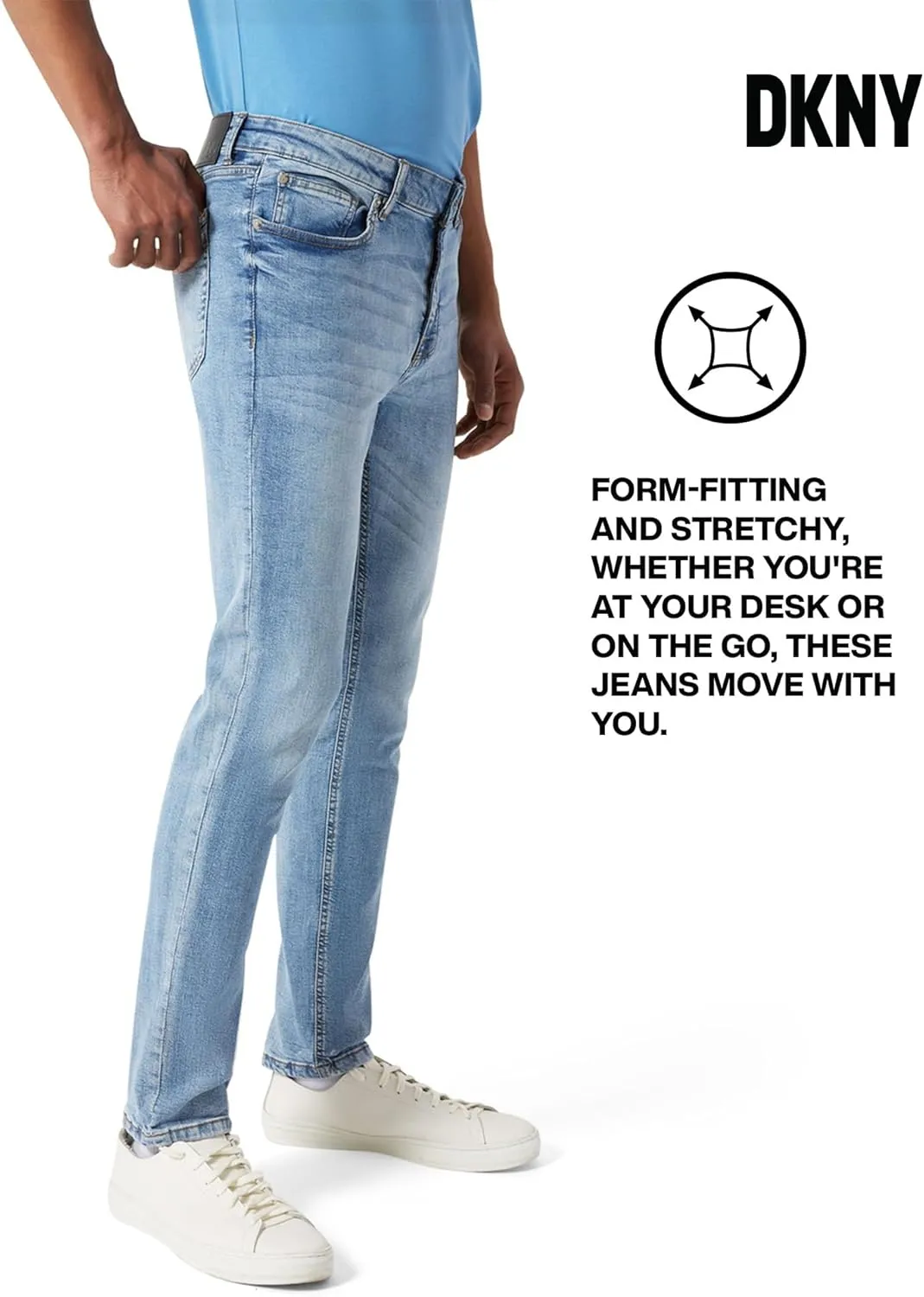 DKNY Jeans for Men - Premium Soft Skinny Fit Mens Stretch Jeans