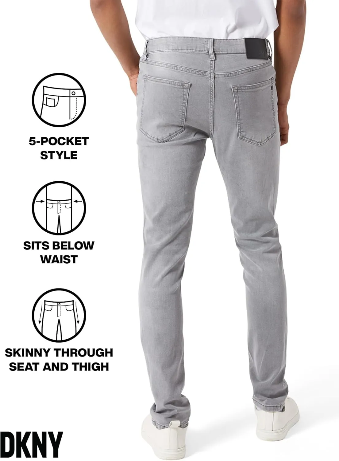 DKNY Jeans for Men - Premium Soft Skinny Fit Mens Stretch Jeans